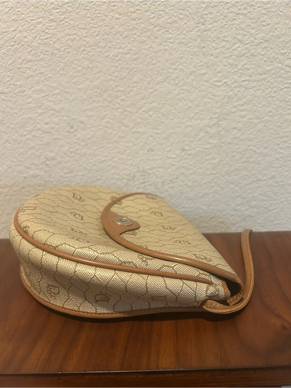 Christian Dior Honeycomb Cream and Tan Monogram Crossbody Bag